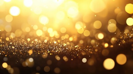 Poster - Golden sparkles create a magical, festive scene filled with twinkling lights