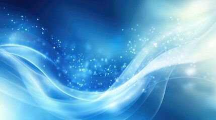 Fototapete - Soft waves of blue and white light create an ethereal atmosphere filled with energy and motion