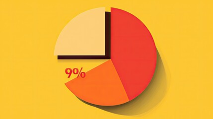 Poster - Colorful Pie Chart Representation on Yellow Background