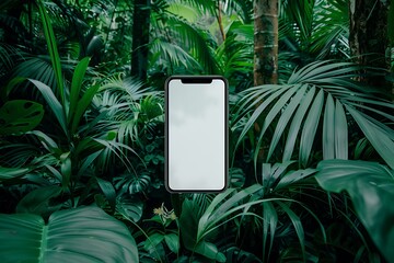 realistic pov capture showing a hand holding a mobile phone with a blank white screen open to a mess