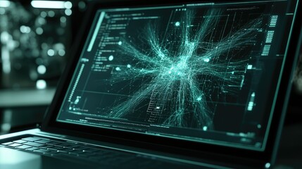 Poster - Close-up of Laptop Screen with Data Visualization