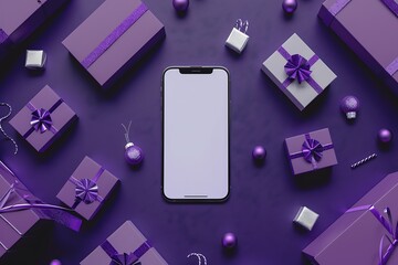 Realistic POV capture showing a hand holding a mobile phone with a blank white screen open to a messaging app interface Stock Photo with copy space
