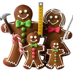 Wall Mural - gingerbread cookies isolated on transparent background