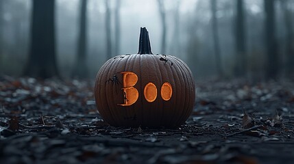 Poster - halloween pumpkin on a black background