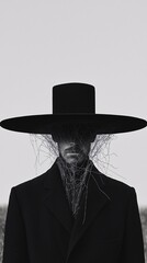 Poster - silhouette of a man in a hat
