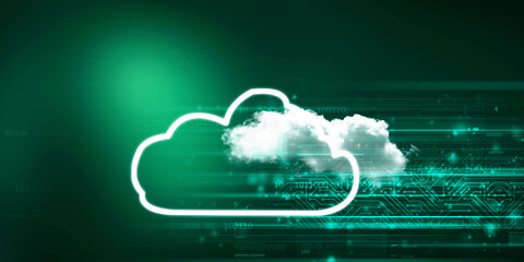Poster - 2d illustration abstract cloud background
