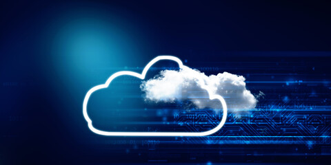 Poster - 2d illustration abstract cloud background
