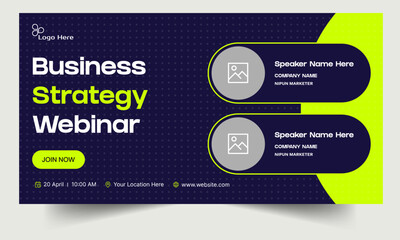 Wall Mural - trendy business webinar banner template, digital marketing webinar banner design, editable vector ep