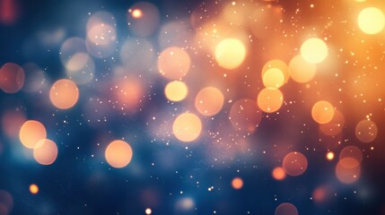 Poster - Vibrant abstract Christmas lights glow against a starry night sky, creating a magical and festive atmosphere perfect for the season. Generative AI