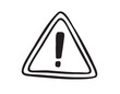 © Yanka - Hand drawn danger sign doodle icon. Hand drawn exclamation mark in a triangle black sketch. Sign drawing symbol.