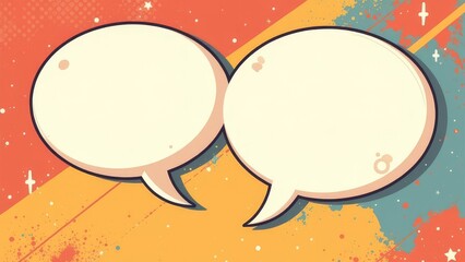 Aufkleber - Two speech bubbles on a colorful background