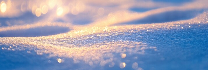 Poster - soft snow textures reflect gentle light, creating a serene atmosphere as dawn breaks over this winte