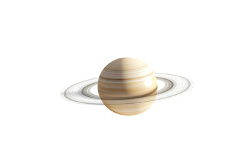 Wall Mural - stunning saturn with rings casting shadows isolated on transparent background for use in educational