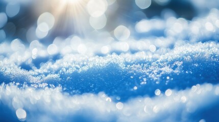 Poster - soft, glistening snow blankets the ground, sparkling under gentle sunlight in a peaceful winter sett