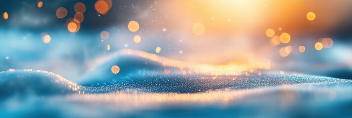 Poster - delicate snow textures shimmer under the warm glow of the morning sun, creating a serene winter atmo
