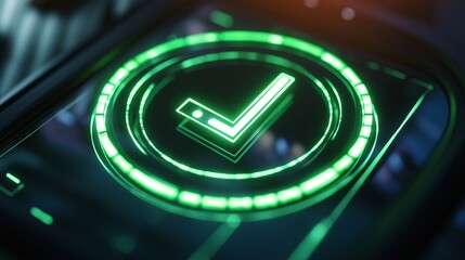 Poster - A glowing green tick mark on a customer feedback form, symbolizing excellent service and satisfaction. --ar 16:9 --personalize v73lhwr --v 6.1 Job ID: 9c3c8dae-aadf-4bb3-a964-0d9394943b14