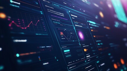 Poster - A modern customer service dashboard glowing with incoming inquiries