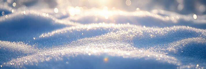 Poster - the soft snow blankets the ground, glistening under the early morning light, creating a peaceful, wi