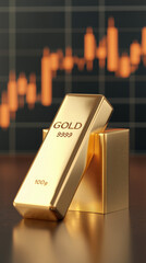 shiny gold bar reflecting light, symbolizing wealth and investment trends