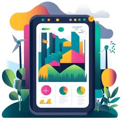 Poster - Green City Smart Technology Concept Illustration
