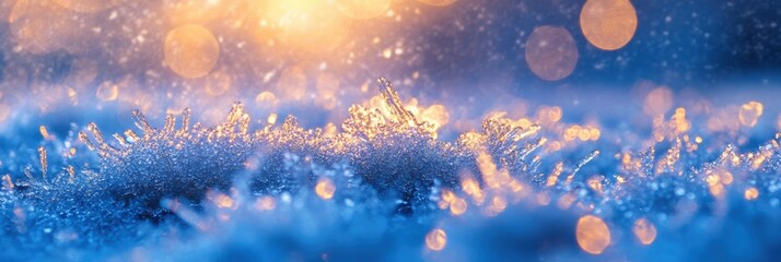Poster - frost crystals sparkle as sunlight filters through the winter air, creating a serene atmosphere on t