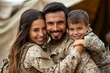 © Richa - Serviceman reuniting with his family after returning home, Generative AI