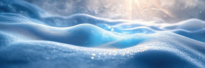 Poster - freshly fallen snow glistens under warm sunlight, creating soft, undulating textures across a winter