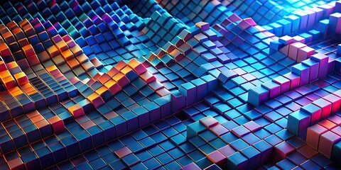 Wall Mural - abstract background of random cubic wave pattern