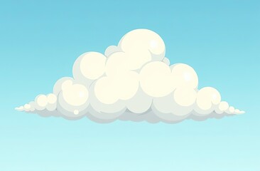 Wall Mural - single cloud cartoon clipart vector and illustration