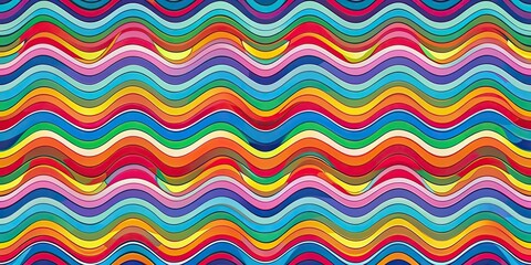 Wall Mural - abstract colorful seamless pattern with wave design