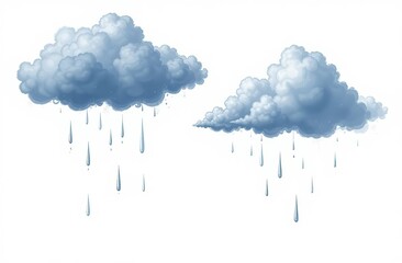 Wall Mural - rain clouds on white illustration