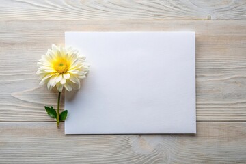 Wall Mural - blank white paper adorned with delicate floral illustrations