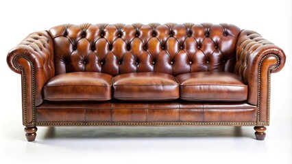 classic leather sofa isolated on white background