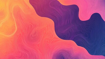Poster - Abstract Purple and Orange Line Art Background