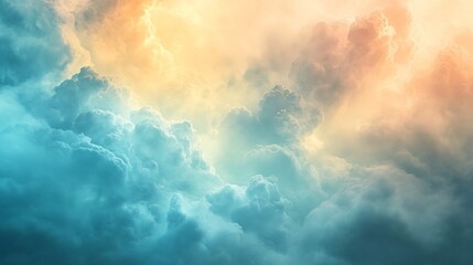 Poster - Ethereal abstract background featuring soft clouds and light gradients ideal for email headers and wallpaper providing a serene and uplifting visual experience