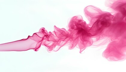 Pink smoke on a white background