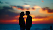 © StockHaven - Silhouette of Couple at Sunset