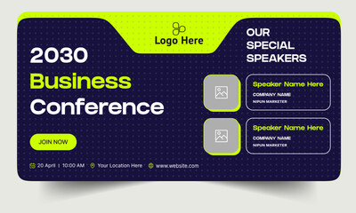 Wall Mural - editable vector webinar business seminar web banner design, business webinar banner template design,