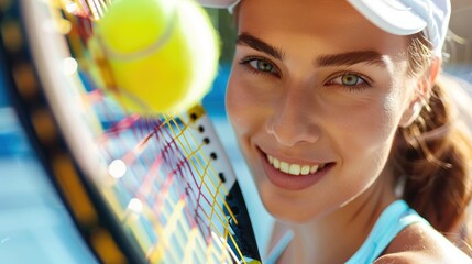 Woman tennis player with racquet and ball ready to serve in a match or enjoying a recreational outdoor activity. Active lifestyle and fitness focus in competitive or training setting