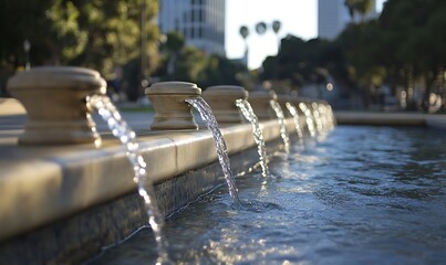 Urban water fountain , Generative AI