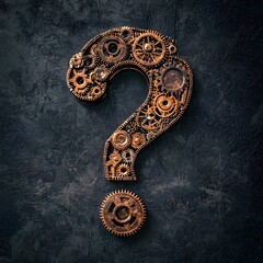 Poster - Geared Question Mark Symbolizing Business Complexities and Search for Solutions