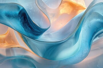 Aufkleber - Abstract blue and orange waves forming a dynamic background