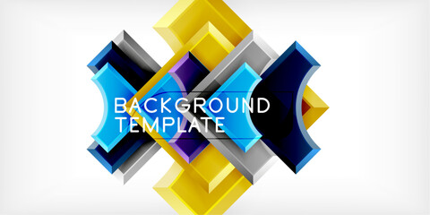 Poster - Geometric design abstract background - circles and triangles