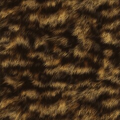 a close-up view of a textured, brown and black animal fur pattern, showcasing rich colors and varied