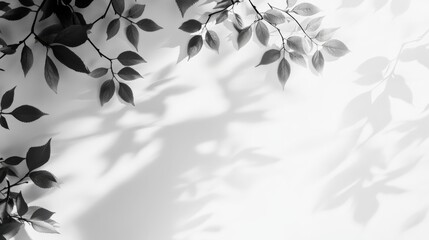 Shadow Overlay. Abstract Design with Tree Branch Silhouette and Black-And-White Composition