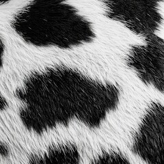 Close-up of a black and white cowhide pattern showcasing natural textures and colors.