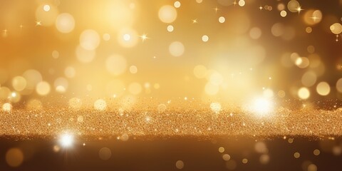 Golden Glitter Background with Bokeh Effect