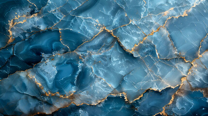  Blue and Gold Marble Texture Background