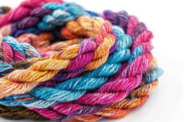 Sticker - Close-up shot of colorful yarn with varying textures and hues