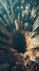 Massive Sinkholes Swallow Buildings in a Sinking City Earth s Final Collapse Concept